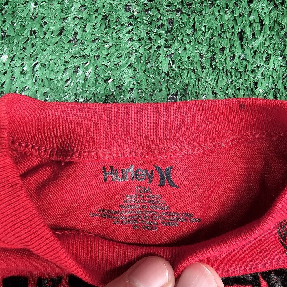 NEW Hurley 12 months long sleeve T shirt boys Red logo long sleeve - Picture 4 of 10